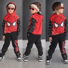 Conjunto De Inverno do Homem Aranha Casaco e Calça e Capuz Frio