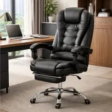 Cadeira de Escritório Ergonômica Reclinável com Apoio para Pés Retrátil | Cadeira Home Office | Cadeira Executiva