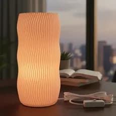Luminária Wave Abajur de Cabeceira Quarto Mesa Sala Decoração Aesthetic Escritório Luz Retro Moderna