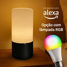 Abajur Luminária Vitta Decoração Mesa Quarto Cabeceira Com LED RGB ou Retrô Moderna Minimalista