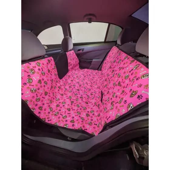 Capa Protetora Banco Traseiro Impermeável Rosa Pet com Viseira e Cinto de Segurança ENVIO IMEDIATO