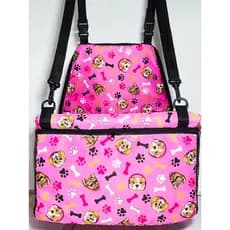 Assento Cadeirinha Cadeira para Pet Estampado Carro Cães e Gatos Veicular Rosa