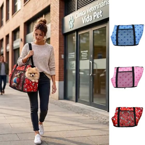 Bolsa de Transporte para Pet Caes e Gatos Passeio Viagem Confortável