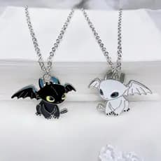 Casal De Dragões Voadores Melhor Amigo Colar Duplos Masculino E Feminino Simples Bonito Corrente De Camisola Pendente