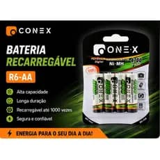 Kit 4 Pilhas Recarregáveis AA 4700mAh ONEX Ni-MH Alta Capacidade Longa Duração para Controle, Brinquedos e Eletrônicos
