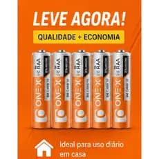 Kit Pilhas AA 1.5V ONEX – Bateria de Carbono Econômica, Longa Duração, Ideal para Controle, Brinquedos e Uso Diário