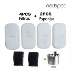Newpet Filtros De Substituição Para Fonte De Água Gatos Aço Inoxidável Animais Domésticos Filtro De Carvão Ativado