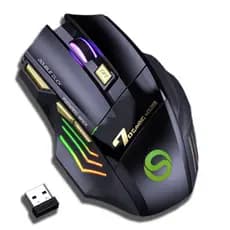 Mouse Gamer Wireless Sem Fio Recarregável Led RGB 3200 DPI Ergonômico Silencioso Alta Precisão Para PC Notebook Jogos