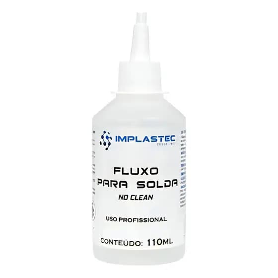 Fluxo de Solda No Clean Implastec 110ml Líquido Para Soldagem de Precisão Eletrônica e Placas