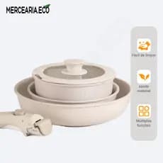 Panela Frigideira conjunto Antiaderente incluindo a panela de wok e a panela de frigideira Gás Indução