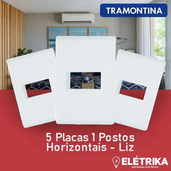 Kit 5 Placas 1 Posto Horizontais 4x2 - Liz Tramontina