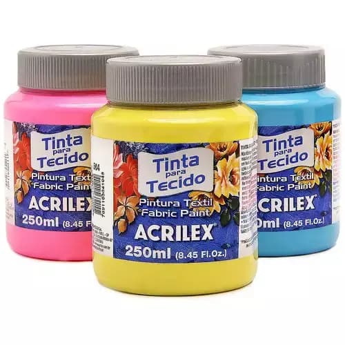 TINTA PARA TECIDO 250ML ACRILEX - ESCOLHA AS CORES