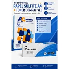 Kit Toner CB435+ Papel Sulfite Super Branco 75g A4 Com 500 Folhas