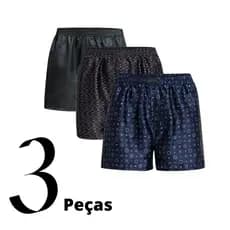 Kit 3 Cueca Samba Canção Cetim Short De Dormir Pijama Confortável