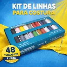 Linha De Costura Gabrielinha Kit Com 48 Tubos Roupa Tecido Aviamento