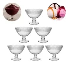 Jogo 6 Taças Sobremesa Vidro Sorvete Açai 200ml Luxo