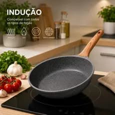 Frigideira Antiaderente Premium Cerâmico Revestida Cerâmica Preta