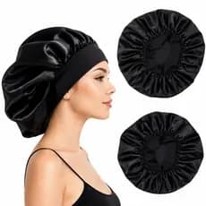 Touca de Cetim Com Faixa Larga Anti frizz Para Dormir Cozinhar e Banho