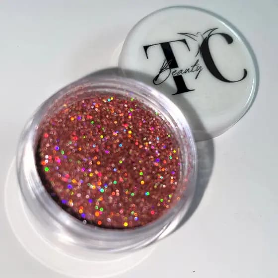 Glitter fino - Pink Rainbow / Gliter Unha Brilho Griter Olhos e Corpo Holográfico Maquiagem Paleta Sombras - TC BEAUTY