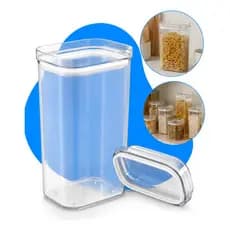 Pote Hermético Transparente Tampa Branca Organizador Alimentos