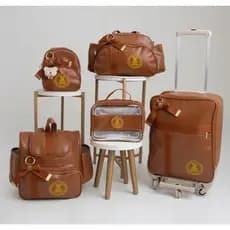 Kit Bolsas Maternidade Luxo Térmico Impermeável Coleção Caramelo Premium