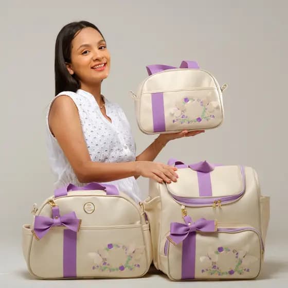 Bolsa Maternidade Jardim Encantado Luxo Mochila Grande Maternidade