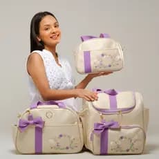 Bolsa Maternidade Jardim Encantado Luxo Mochila Grande Maternidade