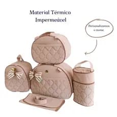 Kit Bolsa Maternidade Personalizada Bolsa Fraldas Enxoval Térmica Mochila Maternidade Sacola Pérola