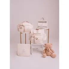 Kit Bolsas de Bebê Bege Rosê com Nome Personalizado