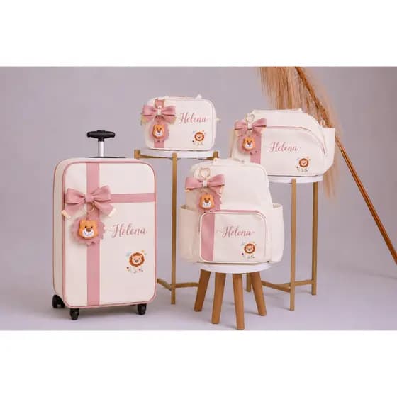 Kit Bolsa Maternidade Personalizada Safari Térmica Luxo