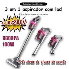 110/220V Aspirador de Pó Alta Sucção Sem Fio 3 Em 1 Multifunções Remoção de Ácaros Zero Pó Ultra 10000PA 100W
