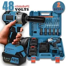 Profissão Chave De Impacto/Parafusadeira Furadeira 02 Baterias 48V Universal 110V e 220V