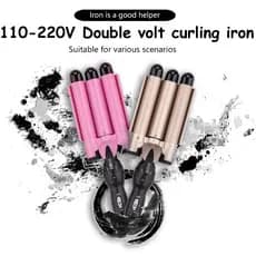 Original Modeladora Cabelo ProfissionalChapinha Triondas Ondulador Formador Triplo 22mm Modelador de Cachos Onda Cabelo Cerâmica Para Longo E Curto 200°C