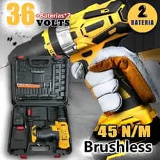 Brushless Furadeira Parafusadeira 3/8" 02 baterias 36V com maleta e acessórios - GN-418 - (110V/220V)