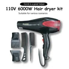 Kit Secador De Cabelo Profissional Iônico 4 Em 1 6000w Gn-299