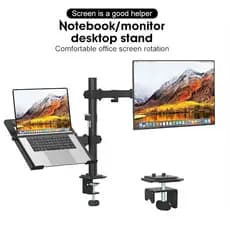 Suporte Duplo Articulado De Mesa Para Monitor E Notebook E 2 Minito 3 Monito