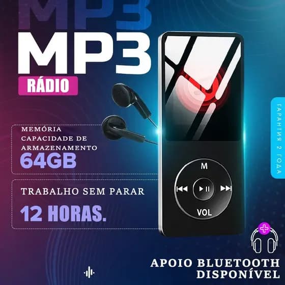 Bluetooth 5.0 MP3 MP4 Player HIFI Colunas De Música Sport MP4 Media FM Leitor De Rádio Voz Ebook