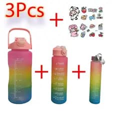 Kit 3 Garrafa 3 In 1 Motivacional Academia Fitness Qaulidade