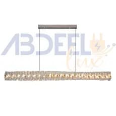 Lustre Sala Cristal Led Pendente Luminária Aço 35W