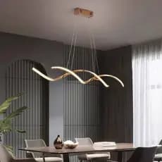 Lustre Pendente Led Espiral Ondular Dna Moderno Rose Gold ou Preto 3000K