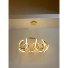 Lustre Pendente Led Moderno Curvas 84W Ondas Luz 3 em 1 -Lumier - ABDEELLUX