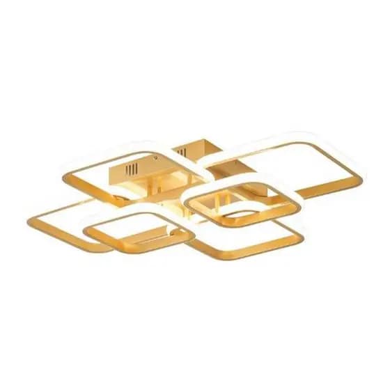 Lustre Moderno Led Luminária 6 Quadrados 3 Tons Nitrolux 70cm