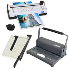Kit Plastificadora A4 + Guilhotina + Encadernadora 12 Folhas