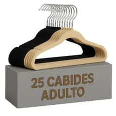 Kit 25 Cabide Veludo Adulto Slim Ultrafino Antiderrapante Organizador