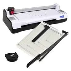 Kit Máquina Plastificadora A4 + Guilhotina A4 Trava 10 Folha