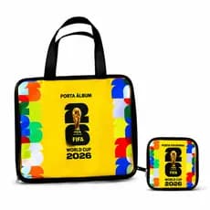 Kit Bolsa P/ Álbum Copa Do Mundo 2026 + Case Porta Figurinha
