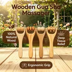 Rolo De Massagem De Terapia De Madeira De 1 Peça , Bastão De Automassagem Portátil Para Cintura , Pernas , Mãos E Corpo