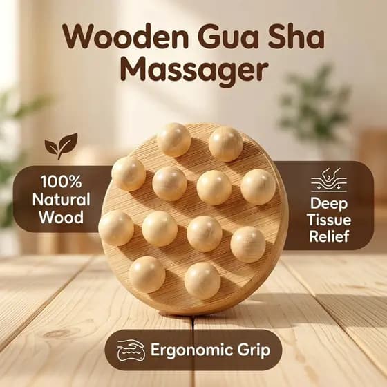 1 Unidade De Placa Gua Sha De Madeira De Faia Em Forma De Golfinho | Ferramenta De Massagem Facial E Corporal Natural Ma