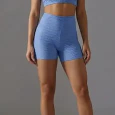 SHORT Suplex Brocado Academia Fitness Feminino Cós Alto Disfarça Celulite