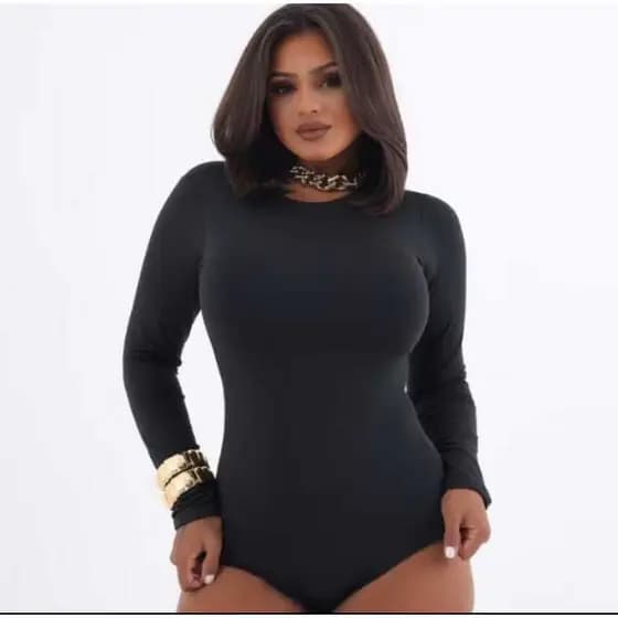 KIT COM 2 BODY PLUS SIZE MANGA LONGA  GOLA CARECA PROMOÇÃO